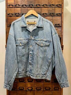 Vintage Guess By Georges Marciano Denim Jacket Size Large PTP 24.5 InchesApprox